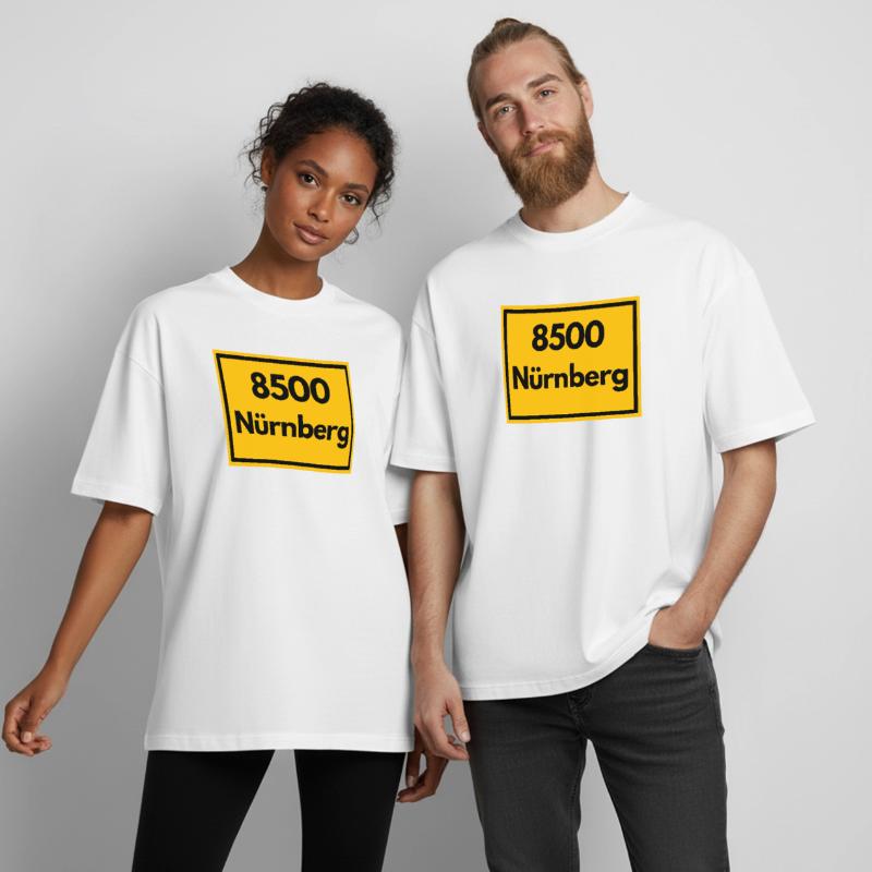 OLD POSTCODE POSTCODE RETRO 8500 NÜRNBERG FRANKEN Boxy Heavyweight Unisex Organic T-Shirt by Stanley/Stella