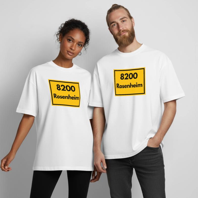 OLD POSTCODE POSTCODE RETRO 8200 ROSENHEIM Heavyweight Boxy Unisex T-Shirt by Stanley/Stella