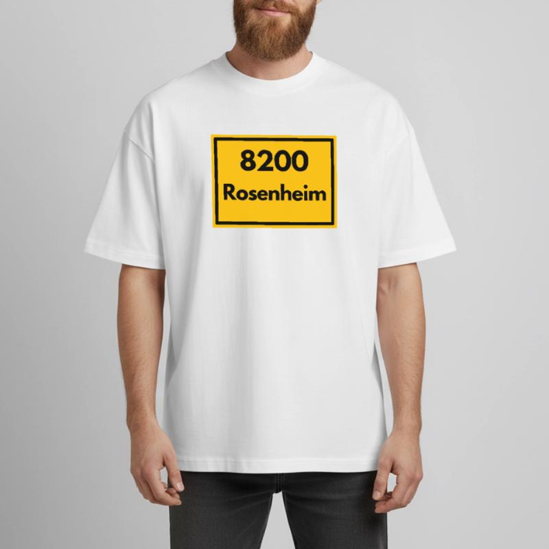 OLD POSTCODE POSTCODE RETRO 8200 ROSENHEIM Heavyweight Boxy Unisex T-Shirt by Stanley/Stella