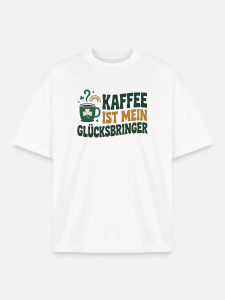 Kaffee ist mein Glücksbringer - Boxy Heavyweight Unisex Organic T-Shirt von Stanley/Stella - Weiß