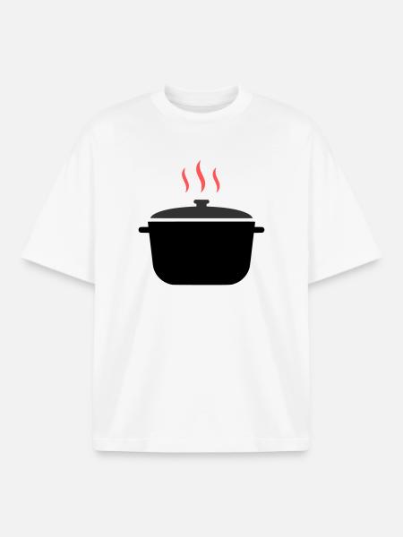 Kochtopf Dampf Kochen - Boxy Heavyweight Unisex Organic T-Shirt von Stanley/Stella - Weiß