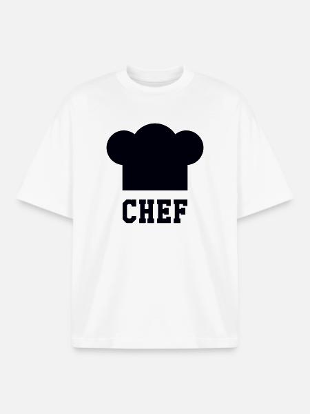 Chef Toque - Kitchen - Cook - Boxy Heavyweight Unisex Organic T-Shirt by Stanley/Stella - white