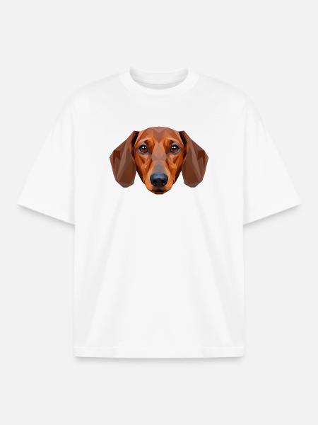 Gravhund, gravhund, miniaturegravhund, gravhundklub, gravhund - Stanley/Stella unisex boxy heavyweight T-shirt økologisk - hvid