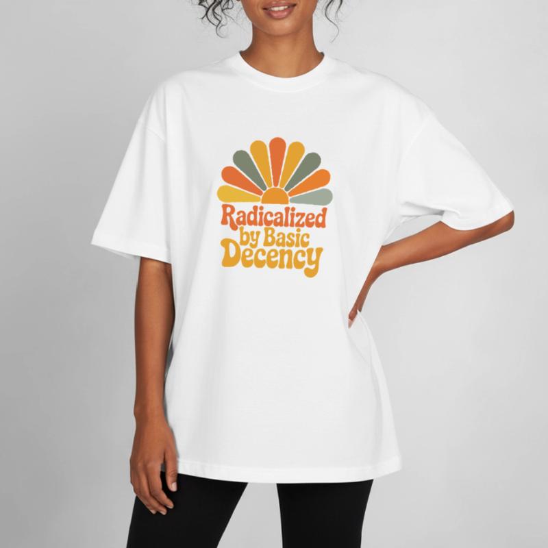 Radicalized by Basic Decency Boxy Heavyweight Unisex Organic T-Shirt by Stanley/Stella