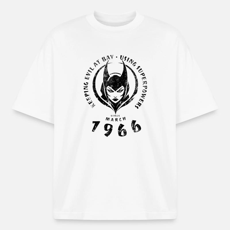 60. Birthday Using Superpowers Since 03/1966 - Boxy Heavyweight Unisex Organic T-Shirt by Stanley/Stella - white