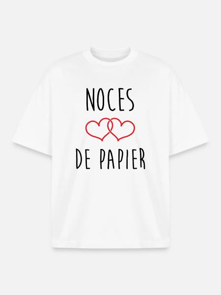 Papierhochzeit: 37 Jahre Ehe - Boxy Heavyweight Unisex Organic T-Shirt von Stanley/Stella - Weiß