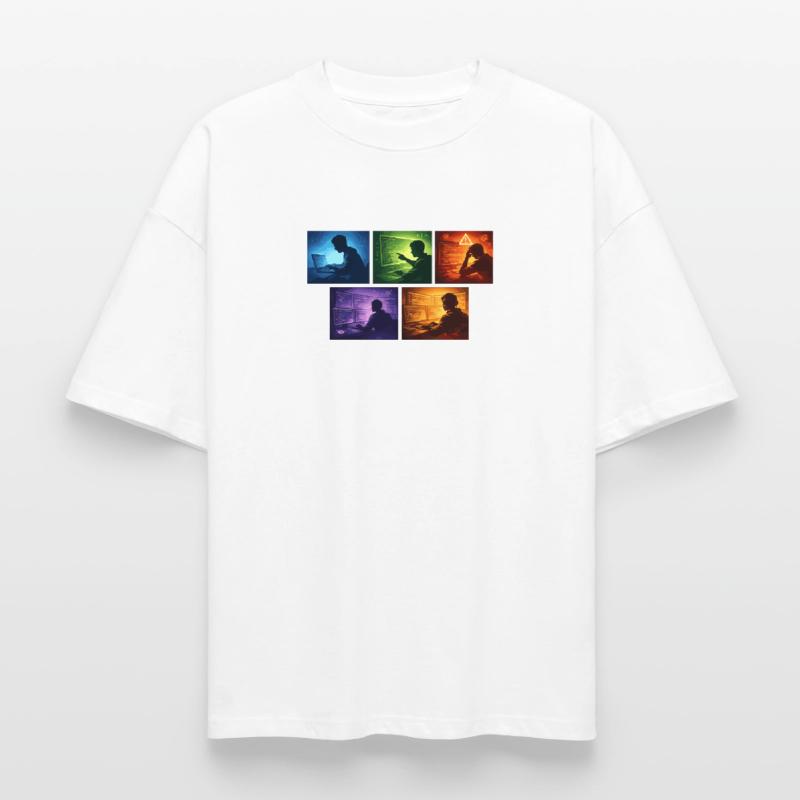 Ombre de code multi-écran T-shirt unisexe boxy épais biologique Stanley/Stella