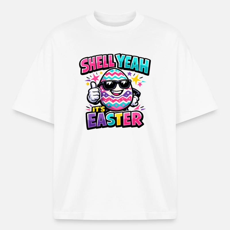 Hell yes It's Easter - Boxy Heavyweight Unisex Organic T-Shirt by Stanley/Stella - white