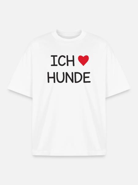 Ich ❤️ Hunde – Süßes Hundeliebe Textdesign - Boxy Heavyweight Unisex Organic T-Shirt von Stanley/Stella - Weiß