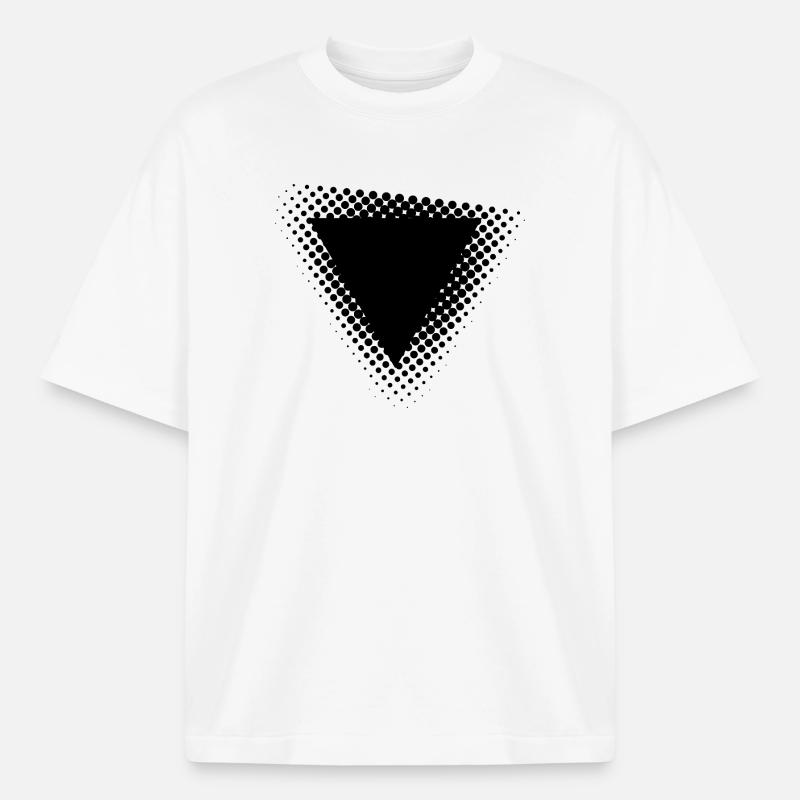 Conception géométrique de triangles à points - T-shirt unisexe épais coupe boxy Stanley/Stella - blanc