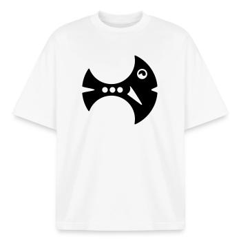 Illustration du poisson faucille Poisson fantastique - T-shirt unisexe boxy épais biologique Stanley/Stella - blanc - Devant - AI Model Male 185 light (185cm) & AI Model Female 172 dark (172cm)