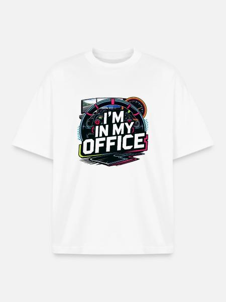 I'm in my office - Boxy Heavyweight Unisex Organic T-Shirt by Stanley/Stella - white