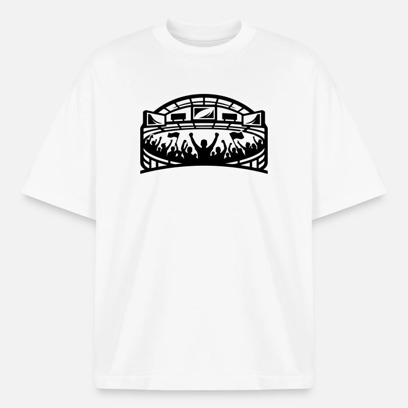 Stadium Fans Silhouette - Heavyweight Boxy Unisex T-Shirt by Stanley/Stella - white