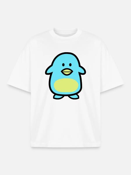 Penguin Comic - Boxy Heavyweight Unisex Organic T-Shirt by Stanley/Stella - white