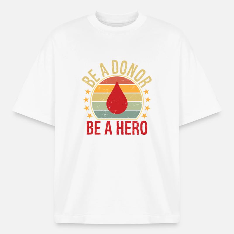 Sei ein Spender Sei ein Held - Boxy Heavyweight Unisex Organic T-Shirt von Stanley/Stella - Weiß
