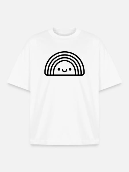 rainbow - Boxy Heavyweight Unisex Organic T-Shirt by Stanley/Stella - white