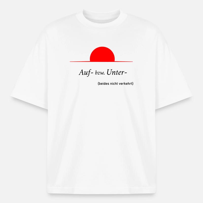 Auf oder Unter - Heavyweight Unisex Boxy T-Shirt von stanley/stella	 - Weiß