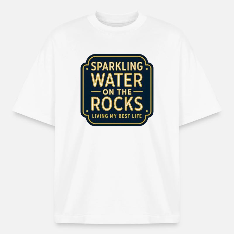 Sparklendes Wasser auf Felsen Neon - Boxy Heavyweight Unisex Organic T-Shirt von Stanley/Stella - Weiß