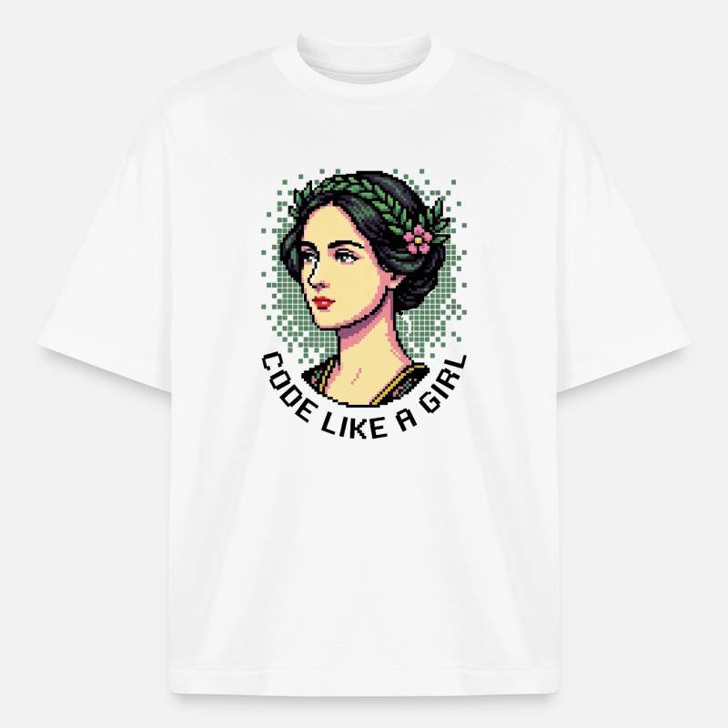 Ada Lovelace: Code wie ein Mädchen - Boxy Heavyweight Unisex Organic T-Shirt von Stanley/Stella - Weiß