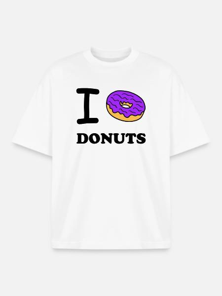 i love donuts - Boxy Heavyweight Unisex Organic T-Shirt by Stanley/Stella - white