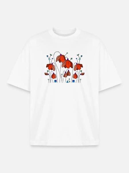 Fleur - T-shirt unisexe boxy épais biologique Stanley/Stella - blanc