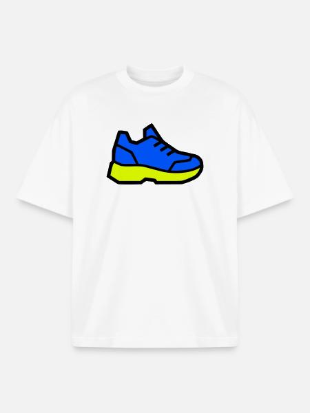 Baskets de course modernes - T-shirt unisexe boxy épais biologique Stanley/Stella - blanc