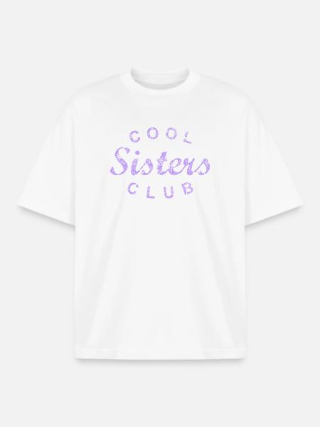Cool Sisters Club Sister Gift - Boxy Heavyweight Unisex Organic T-Shirt by Stanley/Stella - white