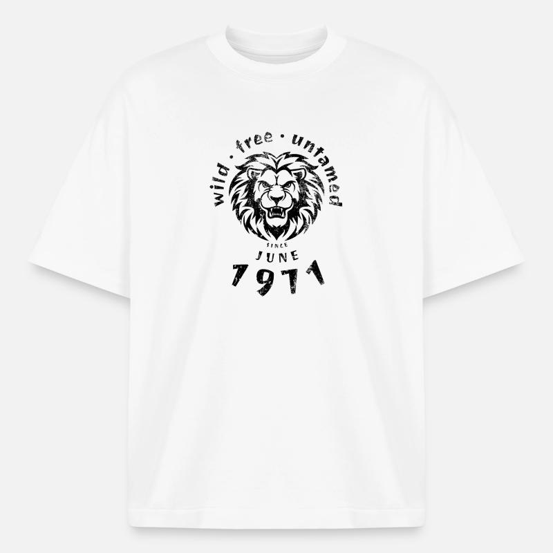 Wild, free & untamed since 06/1971 - Boxy Heavyweight Unisex Organic T-Shirt by Stanley/Stella - white