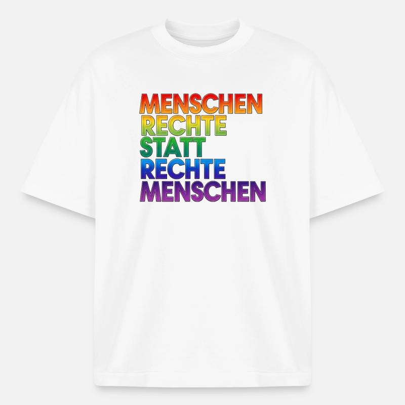 Regenbogen Statement Spruch Menschenrechte - Boxy Heavyweight Unisex Organic T-Shirt von Stanley/Stella - Weiß
