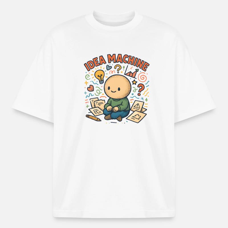 Idea Machine: Creative Brain Game - Boxy Heavyweight Unisex Organic T-Shirt by Stanley/Stella - white