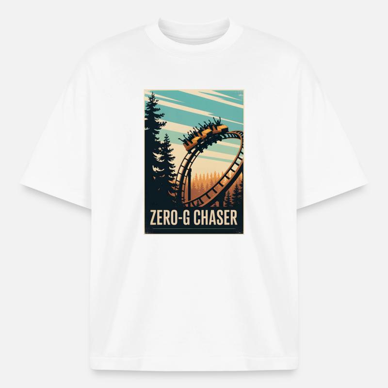 Zero-G Hunter | Roller Coaster Thrill - Boxy Heavyweight Unisex Organic T-Shirt by Stanley/Stella - white