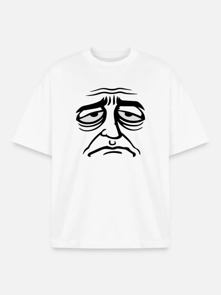 Grumpy sad disappointed face funny - Boxy Heavyweight Unisex Organic T-Shirt by Stanley/Stella - white