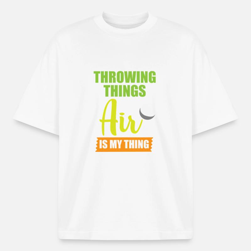 Diskuswurf Diskuswerfen Diskus diskuswerfer - Boxy Heavyweight Unisex Organic T-Shirt von Stanley/Stella - Weiß