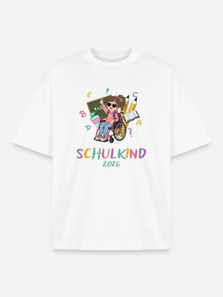 Schulkind 2026 Regenbogen Stil - Boxy Heavyweight Unisex Organic T-Shirt von Stanley/Stella - Weiß