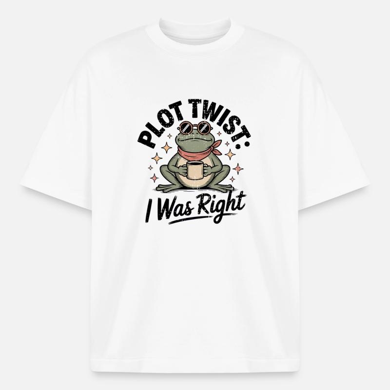 Plot Twist Frog: Ich hatte recht - Boxy Heavyweight Unisex Organic T-Shirt von Stanley/Stella - Weiß