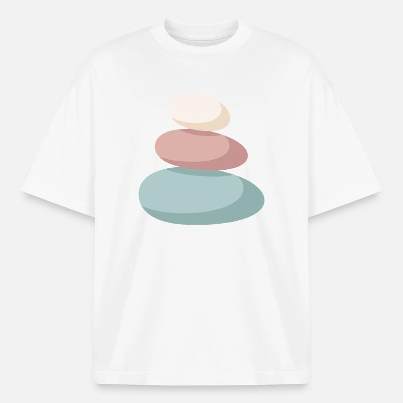 Pastel Stone Stack - Boxy Heavyweight Unisex Organic T-Shirt by Stanley/Stella - white
