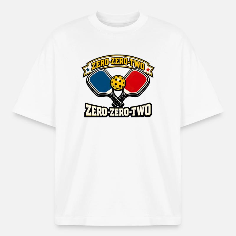 Zero-Zero-Two Paddle Ball Emblem - Boxy Heavyweight Unisex Organic T-Shirt by Stanley/Stella - white