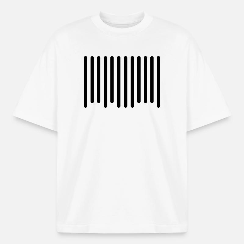 barcode - Boxy Heavyweight Unisex Organic T-Shirt by Stanley/Stella - white
