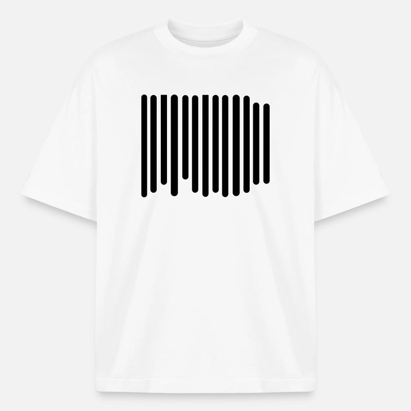 barcode - Boxy Heavyweight Unisex Organic T-Shirt by Stanley/Stella - white