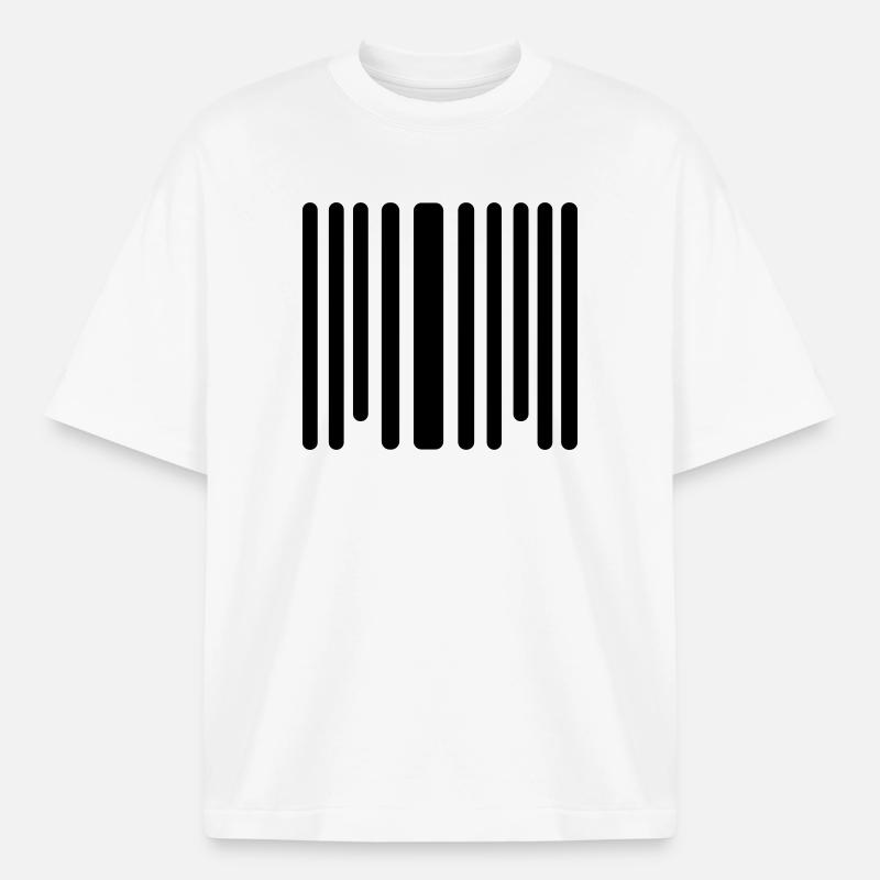barcode - Boxy Heavyweight Unisex Organic T-Shirt by Stanley/Stella - white