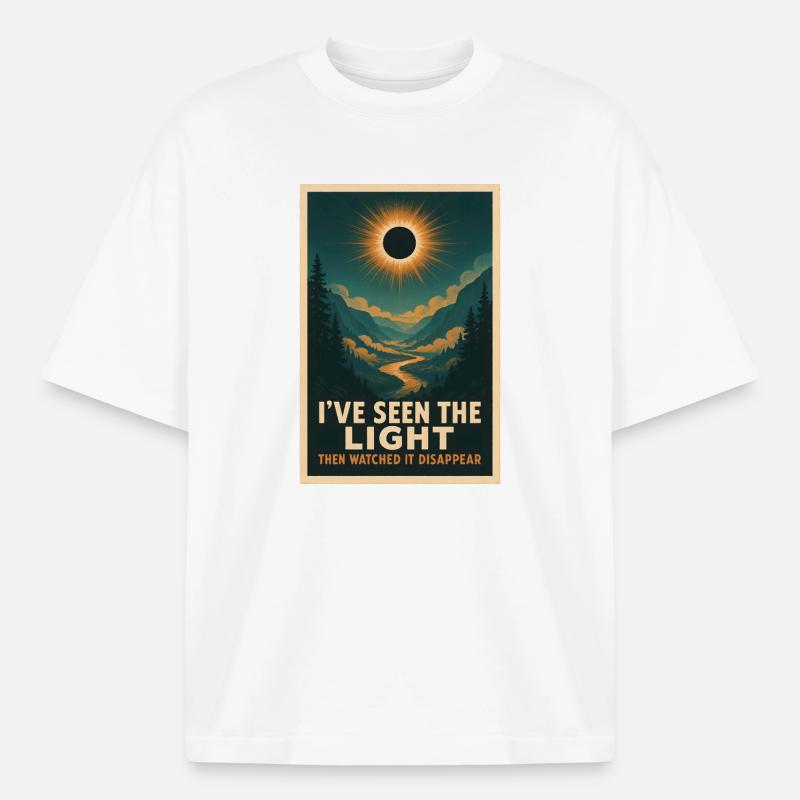 Light Disappears | Eclipse - Boxy Heavyweight Unisex Organic T-Shirt by Stanley/Stella - white