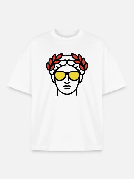 Roman Statue Sunglasses Ancient Art - Boxy Heavyweight Unisex Organic T-Shirt by Stanley/Stella - white