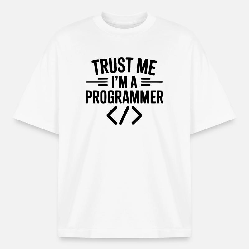 Vertrau mir, ich bin Programmiererin - Boxy Heavyweight Unisex Organic T-Shirt von Stanley/Stella - Weiß