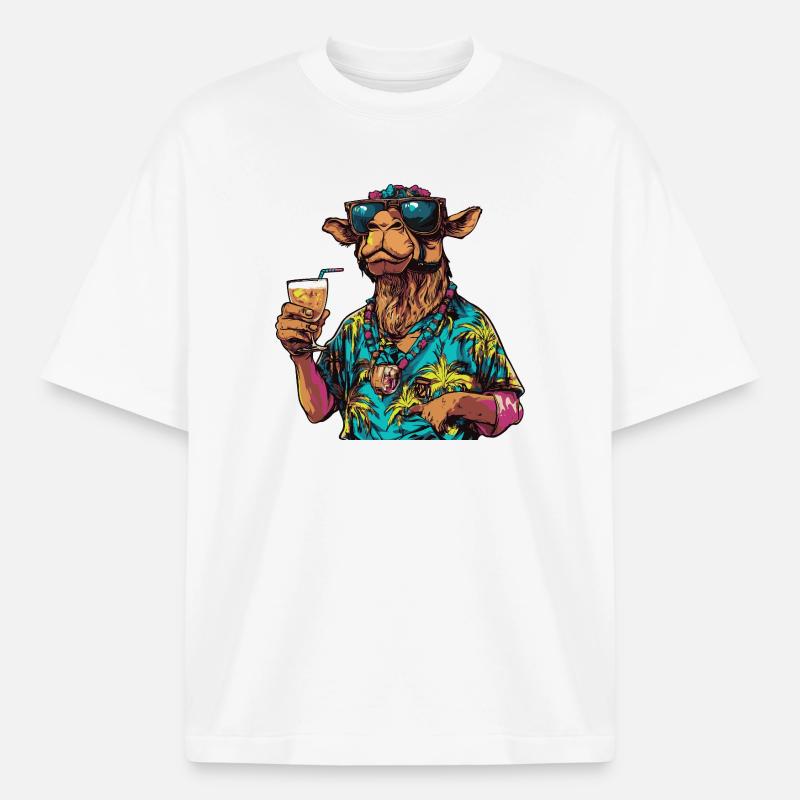 Kamel Comic Sommer - Boxy Heavyweight Unisex Organic T-Shirt von Stanley/Stella - Weiß