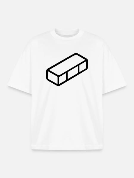 brique - T-shirt unisexe boxy épais biologique Stanley/Stella - blanc