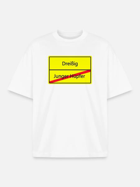 Warnschild Humor: Junger Hüpfler - Boxy Heavyweight Unisex Organic T-Shirt von Stanley/Stella - Weiß