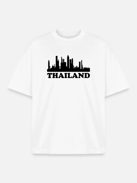 Skyline de Thaïlande - T-shirt unisexe boxy épais biologique Stanley/Stella - blanc