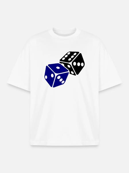 Blue Cube Minimal Design - Boxy Heavyweight Unisex Organic T-Shirt by Stanley/Stella - white