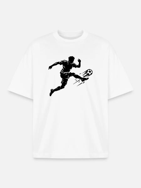 Soccer Silhouette Soccer - Boxy Heavyweight Unisex Organic T-Shirt by Stanley/Stella - white