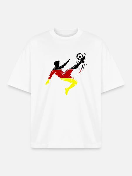 Overhead kick Germany Football - Boxy Heavyweight Unisex Organic T-Shirt by Stanley/Stella - white